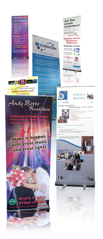 pictures of roller banners produced by electric ink