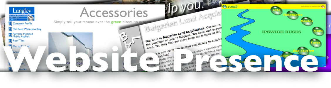 website presence from web site designers electric ink ipswich suffolk
